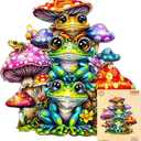 Wooden Puzzles for Adults, Frog Jigsaw Puzzles with Wood Puzzle Box, Birthday Gift for Family & Friends, Wooden Puzzles Games (M-11.4 * 10.9in 190pcs)