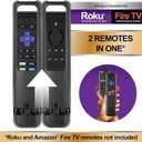 GE Universal Remote Control with Roku or Fire TV Streaming Remote Compartment, use with Samsung, Vizio, LG, Sony, Sharp, Apple TV, TCL, Smart TVs, Streaming Players, Blu-ray, DVD, 4-Device, 59046