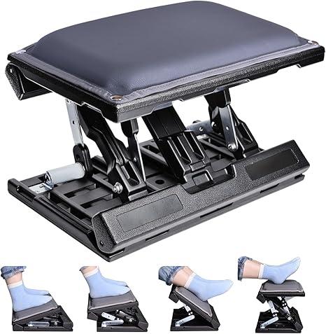 Scalebeard Foot Rest for Under Desk at Work,Height Adjustable Infinite Angle Under Desk Footrest,Ergonomic Foot Stools for Under Office Desk, Height Up to 10.6", Large 15.75" x 12.4" Panel