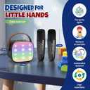 YLL Mini Karaoke Machine for Kids Adults, Birthday Gifts for Boys 3, 4, 5, 6, 7, 8, 9+ Years Old, Portable Bluetooth Speaker with 2 Rechargeable Wireless Microphones Family Home Party (Black)