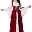 Spooktacular Creations Halloween Renaissance Costume Women, Renaissance Corset Dress, Plus Size Medieval Chemise for Cosplay (L)