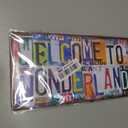 Vintage Welcome License Plate Welcome To Wonderland Wall Decor Metal Tin Sign For Bar Home 12 x 6 Inches
