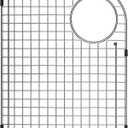 Serene Valley Sink Bottom Grid 14-1/4" x 17-5/8", Rear Corner Drain with Radius 3-3/4", Sink Grid Stainless Steel NDG1417LR.