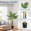 DUMOS 4FT Artificial Dracaena Tree, Realistic Faux Indoor Floor Plant with Lifelike Leaves in Black Planter Pot, Maintenance Free Artificial Plant for Home Office Living Room and Porch Decor