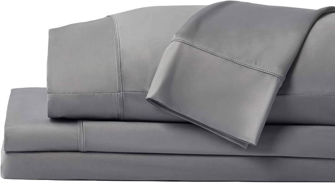 SHEEX - Original Performance Sheets Set (King/California King) Graphite - Cooling Sheets - Moisture Wicking - 1 Flat Cooling Sheet, 1 Fitted Cooling Sheet, 2 Pillow Covers - Wrinkle Free - Sleep Aid