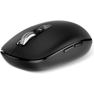 Wireless Bluetooth Mouse,USB+BT2,Multi Device Ergo Full Size Mouses-big Hand,Metal 4-Way Super Scrolling, 3000 DPI,10 Buttons,Plug&Play,Quiet,w/ 2 Batteries,Mice for Laptop,Computer,Tablet,Mac,iPad