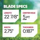 Oregon Lawn Mower Blades, 2 Pack, Gator G3 Mulching Blades, Lawn Mower Parts, 22-7/8" Length, 46" Deck, Fits Most Standard Mowers Such as Ariens, AYP, Dixon, Husqvarna, Poulan, Stens and More (96-370)