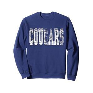 Cougars Mascot Distressed Vintage School Sports Name Fans Sweatshirt L
