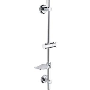 Tecmolog Drill Free Shower Slide Bar ABS Plastic Height/Angle Adjustable Shower Rail Suction with Dish Chrome, BC4044