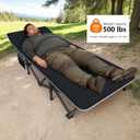 ATORPOK Oversized Camping Cot for Adults with Cushion Comfortable, Extra Wide 31.5'' Folding Bed for Sleeping, Lightweight Folding Bed with Carry Bag Supports 500 lbs