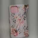 UEEBAI Wallet Case for iPhone 16 Pro Max, PU Leather Phone Cover Kickstand RFID Blocking Flip Case Card Slots Wrist Strap Relief Engraved Pattern Magnetic Closure Flower Folio Wallet, Purple Rose