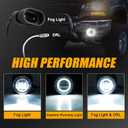 LED Fog Lights with DRL Compatible with 2003-2006 GMC Sierra 1500 2500 3500 Heavy Duty Pickup Bumper Driving Fog Lamps with Halo Angel Eyes 1 Pair Sierra Fog Lights wtih Wiring Harness