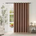 ChrisDowa Room Divider Curtain 90 Inches Long, Wide Blackout Sliding Door Curtain for Bedroom, Room Darkening Privacy Window Curtain for Patio Door (1 Panel Set, Cappuccino, 100 x 90 Inch)