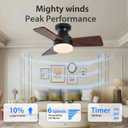 30" Wooden Ceiling Fan with Light: Low Profile Wood Fans with Remote Quiet Reversible DC Motor Simple Flush Mount Ceilingfan for Bedroom Living Room Kitchen Office Indoor Home Spaces