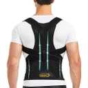 Back Brace Posture Corrector for Men & Women, Upgraded Full Back Support with Adjustable Shoulder Straightener and Waist Support Straps, Breathable Back Brace for Office Work, Long Sitting & Daily Wear, Comfortable Posture Support for Upper & Lower B, size: 2XL