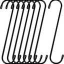 HiGift 8 Pack 12 Inch Long S Hooks for Hanging Plants, Large Plant Hooks for Hanging Baskets Heavy Duty, Black Extender Hooks for Kitchenware, Pergola, Closet, Flower Basket, Bird Feeder, Wind Chimes