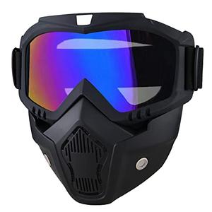 Paintball Mask Anti Fog,Tactical Full Face Mask Ski Mask Goggles Detachable Adjustable,Motorcycle Riding Face Protection (Colorful)