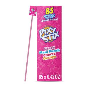 Wonka Pixy Stix, Sour Straws , Grape, Maui Punch, Cherry, and Orange, Sweet and Tart Candy Powder, 85 ct , 35.7 Ounce