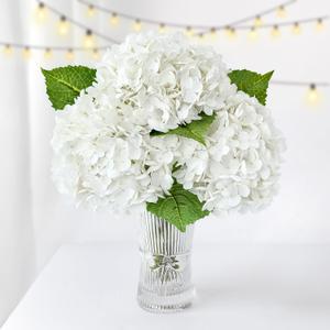 3 PCS White Hydrangea Real Touch Artificial Flowers 21'' with Stems