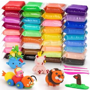 CiaraQ Modeling Clay Kit - 36 Colors Air Dry Ultra Light Clay, Safe & Non-Toxic, Great Gift for Kids