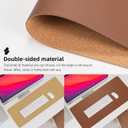 Leather Desk pad Protector, Large Desk mat with Natural Cork & PU Leather,Mouse pad,Non-Slip Office Desk Mat,Waterproof Desk Writing Pad for Office and Home (47in*17in, Brown)