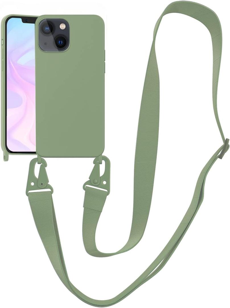 Compatible with iPhone 6/7/8/SE Case, iPhone SE 3 2022/SE 2 2020 Case with Adjustable Lanyard, Mint Green