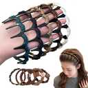 5Pcs Zig Zag Headbands,Retro High Skull Headband,New U Shape Fashion Tooth Hair Comb Headband,Vintage High Cranium Headbands,Hairs Bands with Teeth Hoop For Women and Girls,Girls Hair Accessories