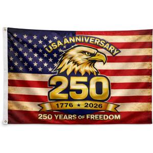 USA 250th Anniversary Flag 17762026, Single Layer Lightweight Patriotic Flag, Fade Resistant American Independence Day Celebration Flag