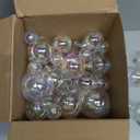 Shappy 50 Pcs Christmas Iridescent Ornaments Halloween, Transparent DIY Shatterproof Hanging Rainbow Ball Christmas Ornament 5 Different Sizes for Party, Wedding, Home Decor (Clear)