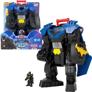 Fisher-Price Imaginext DC Super Friends, Batman Flight Mech with Lights, Sounds Motion & 3-inch Action Figure, 14.5-inch Toy Includes Launcher & Discs