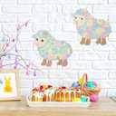 12 Pack 12 Inch Unfinished Wooden Sheep Cutouts Wood Lamb Cutouts for Crafts Natural Blank Wood Slices for Easter DIY Project Painting Home Party Decoration