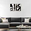 Yolbcdr Framed Wall Art Abstract Canvas Wall Art Set of 2 Black White Decor Pictures Modern Print Artwork for Bedroom Living Room Office 16x24 inch Framed