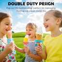 Silicone Popsicle Holder and Sleeves, Reusable Ice Pop Sleeves for Toddlers, No mess Ice Cream Holder for Summer and Birthday Party, Adjustable Clips, Dishwasher Safety, 8pcs, 3-in-1 (4PCS)