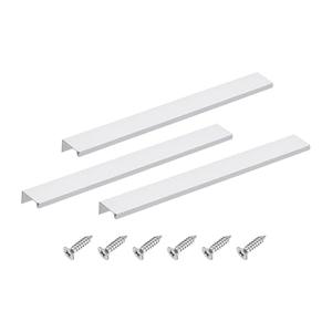 uxcell Cabinet Finger Edge Pull, 3pcs 300mm / 11.81" Aluminum Alloy Back Mount Hidden Cabinet Pulls Concealed Handle for Home Kitchen Drawer Cabinet, Silver