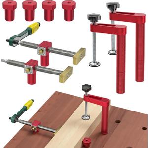 Bench Dogs Clamp Set for 3/4" 20mm) Workbench,Heavy Duty Woodworking Clamps with 4 Bench Dogs & 2 Ratchet Wrenches, Adjustable Dog Hole Clamps Workbench Accessories for Woodworking8 Pack
