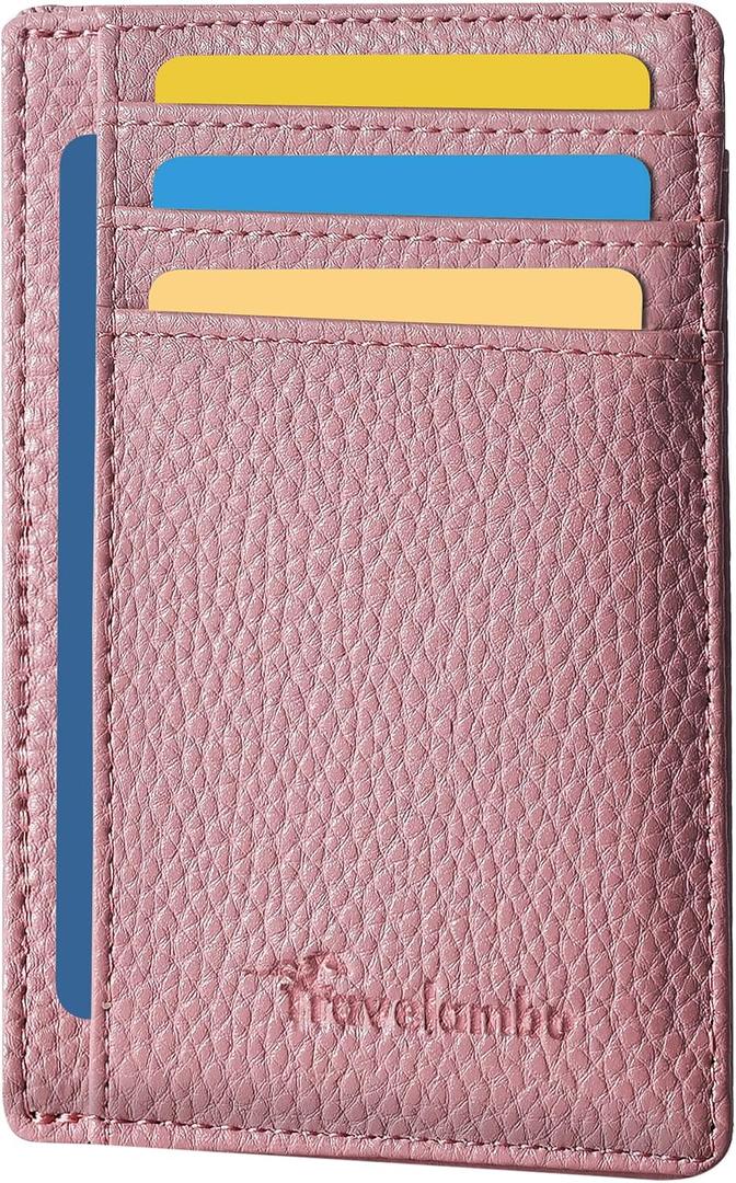 3 x Travelambo Slim Wallet Front Pocket Minimalist Leather RFID Blocking Medium Size