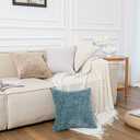 Set of 2 Decorative White Throw Pillow Covers 20x20 No Cusion Inserts, Boho Pillow Cases for Couch Sofa Bed Living Room, Soft Textured Chenille Case with Zipper Gift Home Deco, Creamy-White