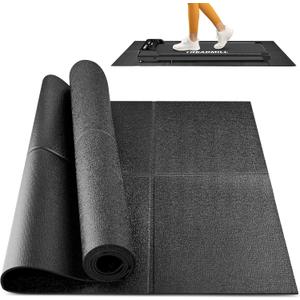 Foldable Rubber Treadmill Mat - Exercise Bike Mat with Waterproof Non-Slip Shock Absorption, Exercise Equipment Mat to Protect Floor for Home Gym Workout, Size: 68"L x 24"W x 0.2"Th