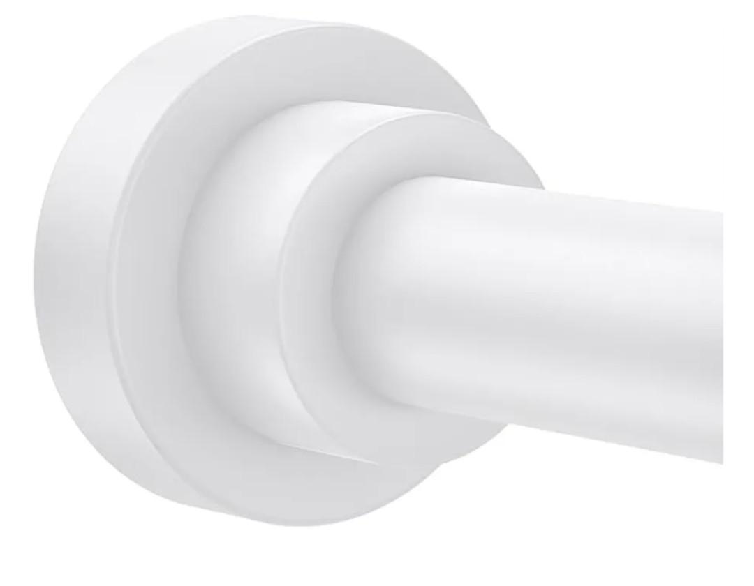 Shower Curtain Rod 31-80 in Adjustable Curtain Rod No Drilling Tension Shower Rod Stainless Steel for Bathroom Room Divider, White