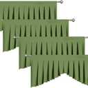 Valances for Windows Green Window Valance for Kitchen Rod Pocket Blackout Valance for Living RoomPack of 4 Green 39" W x 20" L