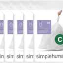 simplehuman Code C 100 Count, Dispenser Packs Custom Fit Liners, Drawstring Trash Bags, 10-12 Liter / 2.6-3.2 Gallon, White
