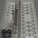 Housoutil Slim Rolling Storage Cart, 2-Tier Mobile Shelving Unit, White Plastic and Iron Trolley Rack for Kitchen, Bathroom, Office, Laundry Room, 15.74 X 15.74 X 5.11 Inches