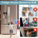 Fingerprint Cable Lock, Fridge Locks with Fingerprint Bluetooth APP Control, Smart Biometric Waterproof Child-Proof Refrigerator Lock for Kids & Adults Fridge French Door Cabinet Gate