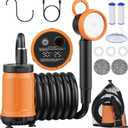 Novast Portable Shower for Camping, 8000mAh Rechargeable Outdoor Shower Pump with Filtered Showerhead, IPX8 Waterproof, LED Display, for Hiking, RV, Car Washing, Pet Bath & Plants