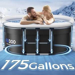 Wxtkkom Upgraded 175 Gal Oval Ice Bath Tub with Inflatable Air Ring