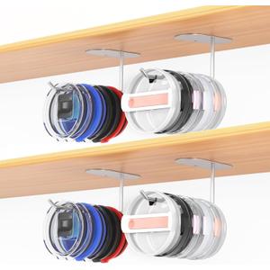 4 Pack Tumbler Lid Organizer, Space Saving Cup Lid Organizer for Yeti/Stanley/Simple Modern Tumbler Lids, Self-Adhesive or Drilling Tumbler Lid Hook for Kitchen Organizers and Storage
