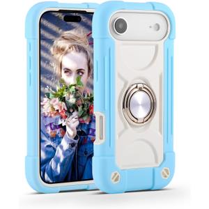 MARKILL Compatible with iPhone Air Case 6.5 Inch 2025 with 360 Degree Rotate Ring Stand, Military Grade Drop Protection Full Body Rugged Protective Case Kids