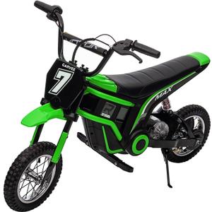 Garvee 24V Electric Dirt Bike for Kids 13+ Years Old, 350W Motor, 14.29 MPH, Dual Suspension, 2-Speed Modes, Max 135 LBS - Realistic Motorcycle Style with LED Lights & Music