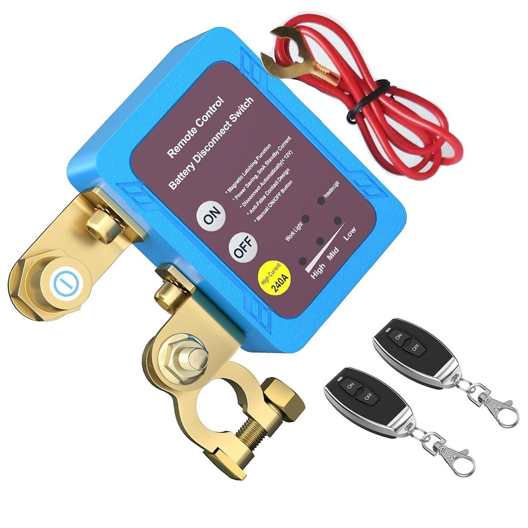 Kill Switch for Car, Remote Battery Disconnect Switch 12V 240ACar Battery Kill Switch Anti Theft Battery Cut Off Switch for Auto, RV, Truck, Boat