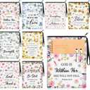 MotiMind 8 Pcs Bible Book Covers with Zipper for Christian Gifts 11 x 8.7 Inch Book Covers Gifts Bulk for Women Bookworm Christian Religious Church Bible Study